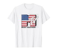 MTV American Flag Stars And Stripes Logo Maglietta