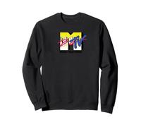 MTV Classic 80s Style Keyboard Pullover Felpa con Cappuccio Felpa