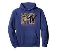 MTV Classic Leopard Print Bold Logo Felpa con Cappuccio