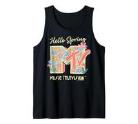 MTV Hello Spring Floral Logo Retro 70s Flower Power Canotta