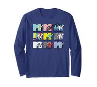 MTV Loghi Multipli Musica Televisione Maglia a Manica