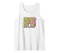 MTV Logo Cheetah Print with Pink Accents Retro TV Canotta