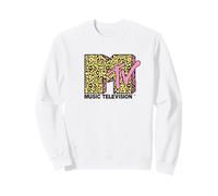 MTV Logo Cheetah Print with Pink Accents Retro TV Felpa