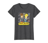 MTV Logo Stacked Beavis And Butt-Head Maglietta, Donna, Grigio Scuro, XL