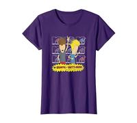 MTV Logo Stacked Beavis And Butt-Head Maglietta, Donna, Viola, 3XL