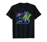 MTV Moon Man Galaxy Neon Space Vibe Maglietta