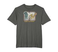 MTV Music Television Moon Man Salute Distressed Classic Logo Maglietta