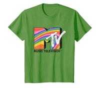 MTV Music Television Rainbow Retro Big Chest Logo Maglietta