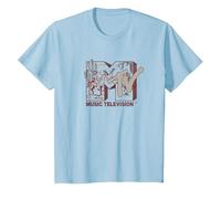 MTV Music Television Wild Wild West Cowboy Logo Maglietta, Bambini, Celeste, 4 Anni