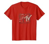 MTV Music Television Wild Wild West Cowboy Logo Maglietta, Bambini, Rosso, 3 Anni