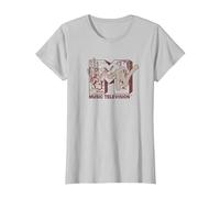 MTV Music Television Wild Wild West Cowboy Logo Maglietta, Donna, Argento, M