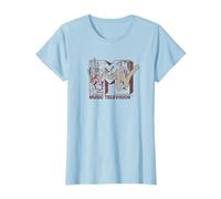 MTV Music Television Wild Wild West Cowboy Logo Maglietta, Donna, Celeste, M