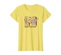 MTV Music Television Wild Wild West Cowboy Logo Maglietta, Donna, Limone, 3XL