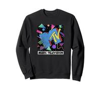 MTV Neon Confetti Logo Retro 80s Party Felpa