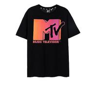 MTV Ombre Adults Maglietta Nera a Maniche Corte | Incanala la Tua Atmosfera Musicale interiore - Entra nel Groove retrò Ombre Tee, fondendo l'iconica estetica Televisiva Musicale con Stile