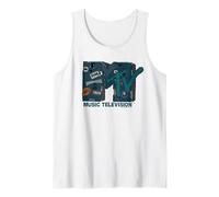 MTV Punk Rock Denim Toppe Musica Televisione Logo Canotta