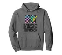 MTV Rainbow Checkered Vintage Music Television Stack Felpa con Cappuccio