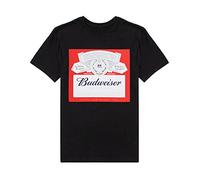 MTV T-Shirt da Uomo Budweiser Birra Vintage Logo a Manica Corta Nero