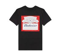 MTV T-Shirt da Uomo Budweiser Birra Vintage Logo a Manica Corta Nero M