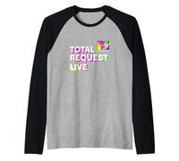 MTV Total Request Live Neon Y2K Block Logo Maglia con Maniche Raglan