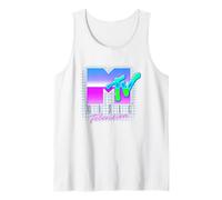 MTV Vaporwave Grid Logo With Neon Retro Aesthetic Canotta