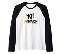 MTV Yo! Raps Summer Tour Neon 90s Retro Hip Hop Maglia con Maniche Raglan