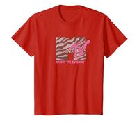 MTV Zebra Print MTV Logo Maglietta, Bambini, Rosso, 6 Anni