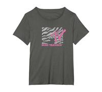 MTV Zebra Print MTV Logo Maglietta, Donna Plus-Size, Asfalto, 4X