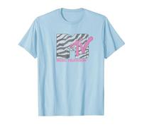 MTV Zebra Print MTV Logo Maglietta, Uomo, Celeste, L