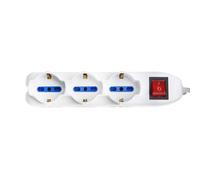 MU 02 Multipresa Elettrica 9 Posti 6 Prese Italiane 3 Schuko Bipasso Ciabatta