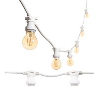 MU 10M Catena Luminosa Esterno LED Catenaria 10 Portalampada E27 Da 10 Metri Cavo Bianco Prolungabile Fino a 1000W IP54 Outdoor Giardino Matrimonio|10 M, BIANCO [Classe efficenza energetica: A]