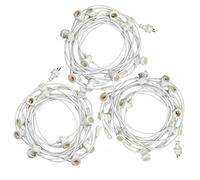 MU 30M Catena Luminosa Esterno LED Catenaria 30 Portalampada E27 Da 3 * 10 Metri Cavo Bianco Prolungabile Fino a 1000W IP54 Outdoor Giardino Matrimonio|30 M, BIANCO [Classe efficenza energetica: A]