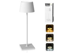 MU LIN Lampada da Tavolo Senza Fili in Metallo, Ricaricabile con Controllo Touch,3 Temperature di Luce & Dimmering infinito, Impermeabilità IP54,Adatto A Cena,Lettura,Camera,Giardino E Tanto In Piu