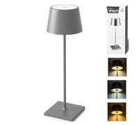 MU LIN Lampada da Tavolo Senza Fili in Metallo, Ricaricabile con Controllo Touch,3 Temperature di Luce & Dimmering infinito, Impermeabilità IP54,Adatto A Cena,Lettura,Camera,Giardino E Tanto In Piu