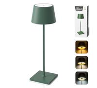 MU LIN Lampada da Tavolo Senza Fili in Metallo, Ricaricabile con Controllo Touch,3 Temperature di Luce & Dimmering infinito, Impermeabilità IP54,Adatto A Cena,Lettura,Camera,Giardino E Tanto In Piu
