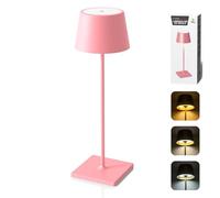MU LIN Lampada da Tavolo Senza Fili in Metallo, Ricaricabile con Controllo Touch,3 Temperature di Luce & Dimmering infinito, Impermeabilità IP54,Adatto A Cena,Lettura,Camera,Giardino E Tanto In Piu