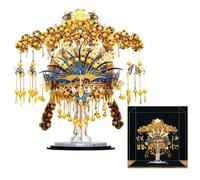 MU, puzzle 3D in metallo con corona di fenice, copricapo cinese antico, kit fai da te con custodia a LED, puzzle antistress per adolescenti (quadrato - stile parapolvere)