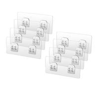 muahmuah 8 Pezzi Ganci Adesivi Trasparenti,Ganci Adesivi di Ricambio Resistenti Adesivi,Ganci da Parete Impermeabili per Bagno,Portadoccia Non è Necessario Forare Adatto per Bagni E Cucine