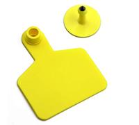 MUALROUS 100 pezzi Etichette per orecchio in bianco Etichetta per bestiame in plastica per bestiame Capra per animale Capra (giallo)