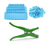 MUALROUS Pinze per Marchi Auricolari 100 Pezzi Blu Marchi Auricolari Carta Di Identificazione Del Bestiame per Capre Pecore Maiali Mucche Bovini Vitelli Tag Fattoria tpu Bovini Marchi Auricolari