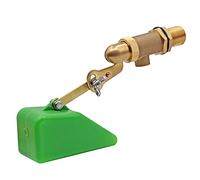 MUALROUS Valvola in ottone da 1/2", con valvola galleggiante in plastica per il montaggio del serbatoio, valvola a sfera galleggiante con braccio regolabile per acquario abbeveratoio per pecore