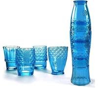 Mualuwi Set di 4 bicchieri impilabili con design a forma di pesce, bicchieri colorati per bevande, bicchieri da impilare, bicchieri nautici, bicchieri a forma di pesce per decorare la casa, set di 4