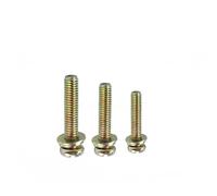 Muarted 100 pz M2.5/M3/M4 Croce a Testa Tonda a Tre Combinazioni di Viti Pan Testa con Piatto Elastico Pad Colore Zinco elettronico Vite(M3 x 5mm)