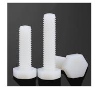 100 pz Nylon vite esagonale M3 M4 M5 dimensione esagono incassato filettatura passo PA66 plastica bianca bullone isolante conservante 4mm - 50mm di lunghezza(M5 x 15mm)