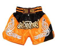 MUAY NATION Pantaloncini Muay Thai per Bambini (2-12 Anni) Trunks da Boxe per Ragazzi e Ragazze per Kickboxing, MMA, Arti Marziali (IT, età, 9 Anni, 12 Anni, Regular, Prm Arancione/Nero)