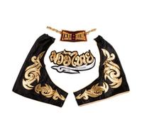 MUAY NATION Pantaloncini Muay Thai per Bambini (2-12 Anni) Trunks da Boxe per Ragazzi e Ragazze per Kickboxing, MMA, Arti Marziali (IT, età, 4 Anni, 6 Anni, Regular, Bianco)