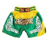 MUAY NATION Pantaloncini Muay Thai per Bambini (2-12 Anni) Trunks da Boxe per Ragazzi e Ragazze per Kickboxing, MMA, Arti Marziali (IT, età, 4 Anni, 6 Anni, Regular, Prm Giallo/Verde)