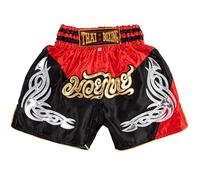 MUAY NATION Pantaloncini Muay Thai per Bambini (2-12 Anni) Trunks da Boxe per Ragazzi e Ragazze per Kickboxing, MMA, Arti Marziali (IT, età, 9 Anni, 12 Anni, Regular, Prm Rosso/Nero)