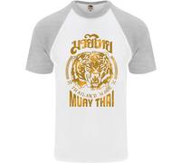 Muay Tailandese Fighter Warrior Mma Arti Marziali DA UOMO S/S Baseball T-Shirt