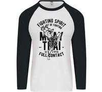 Muay Tailandese Full Contact Arti Marziali Mma Uomo L/S Baseball T-Shirt